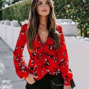 Vici Rendezvous Tie Blouse